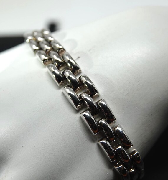 7" Solid Links Sterling Bracelet - image 2