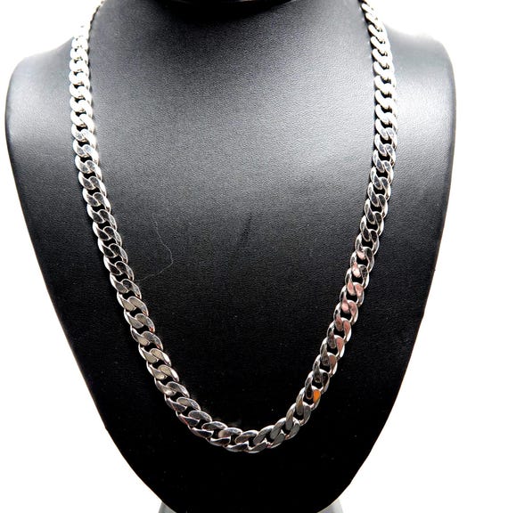 22"  Solid Sterling Cuban Link Necklace - image 1