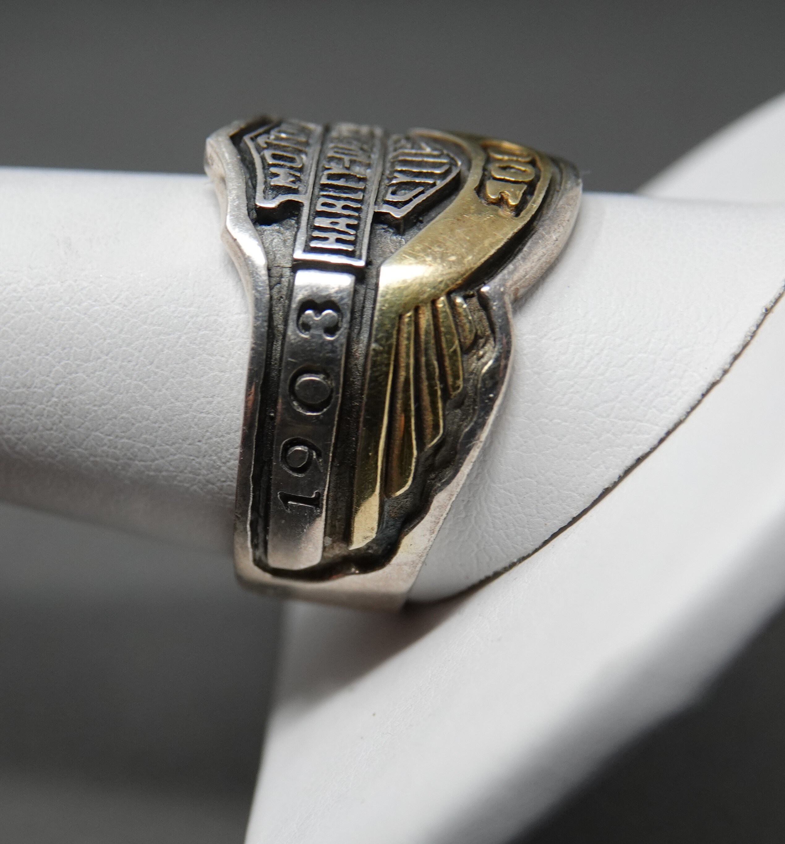 Size 11 * Harley Davidson 100 Year Anniversary Ring Gold and