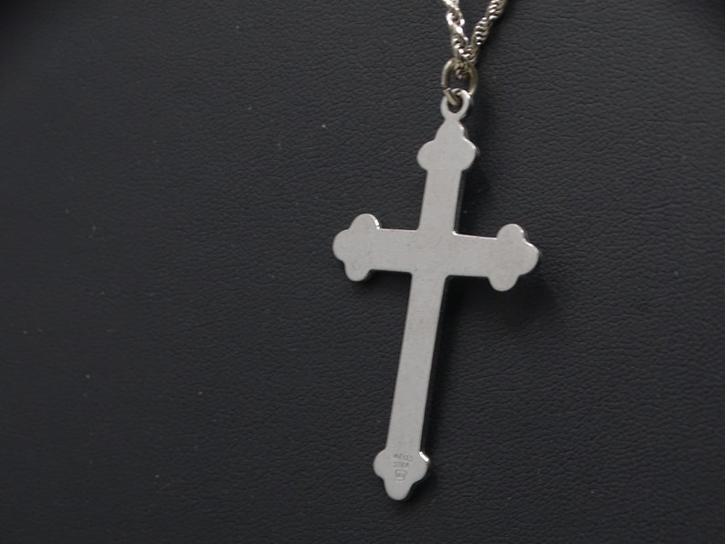 Sterling Large Plain Cross on a 18 Sterling Rope Chain