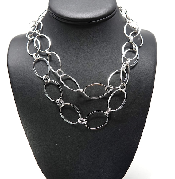 36" Large Circle Sterling Necklace by RLM Studios
