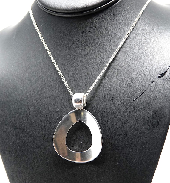 19" Sterling Necklace with Large Sterling Pendant