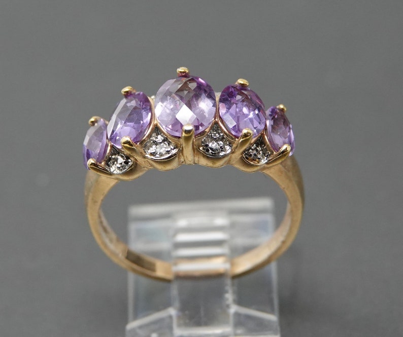 Simon Size 10 Sterling with Amethyst and Accent diamonds Ring by Ross