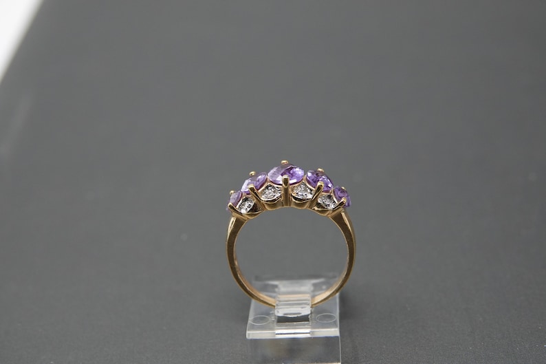 Simon Size 10 Sterling with Amethyst and Accent diamonds Ring by Ross