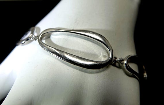 7" Large Link Solid Sterling Bracelet - image 1