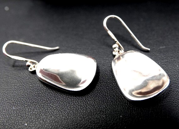 Sterling Silver Dangle Earrings: Polished 925 Jew… - image 4