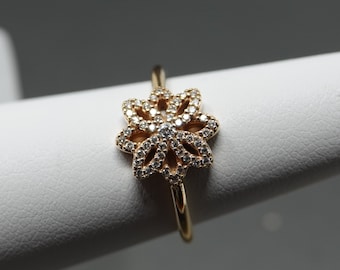 Size 5.25 14K Gold with Diamonds Ring by Pandora