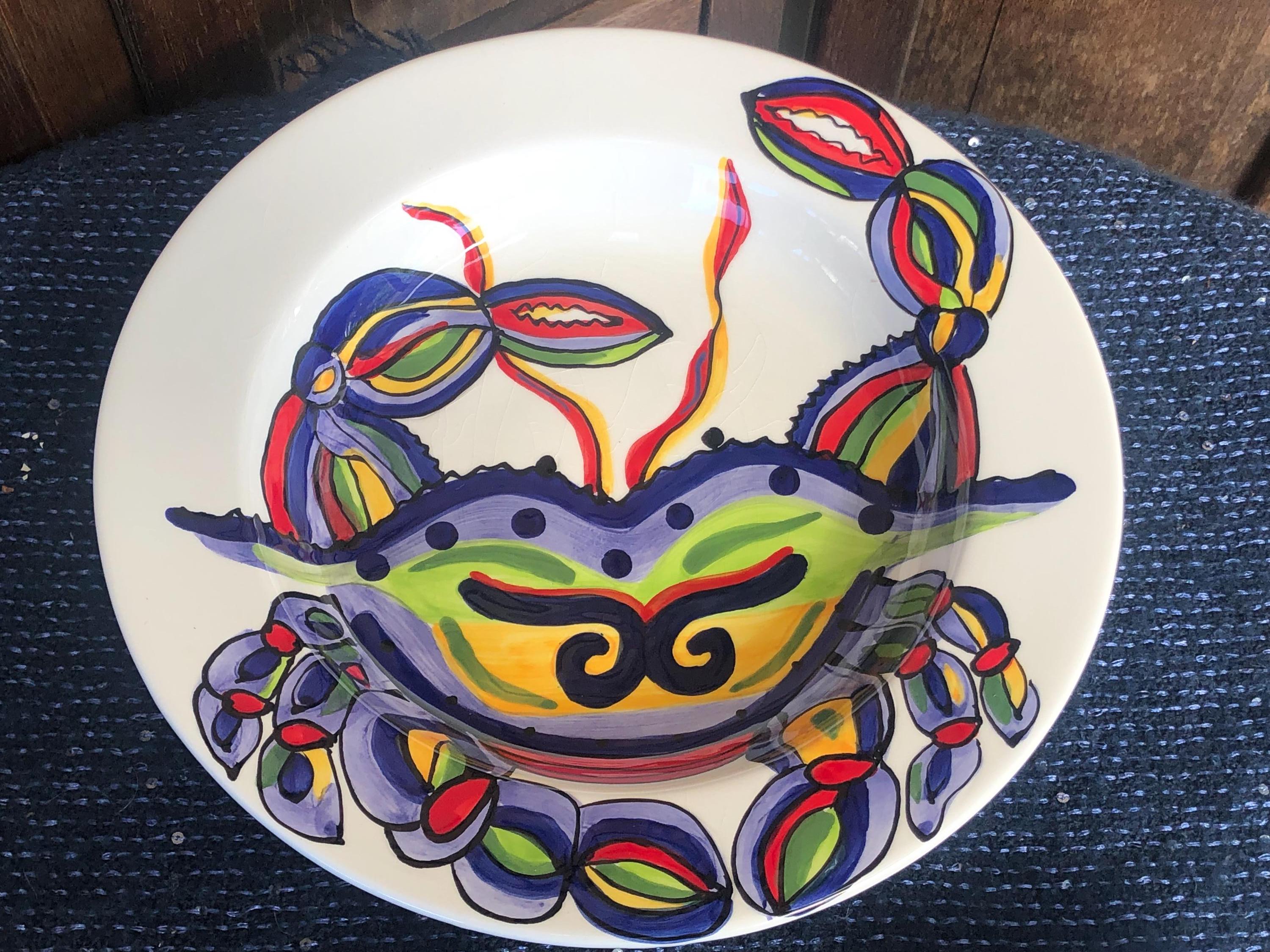 Caffco International Dana Wittmann Festive Ceramic Crab Bowl