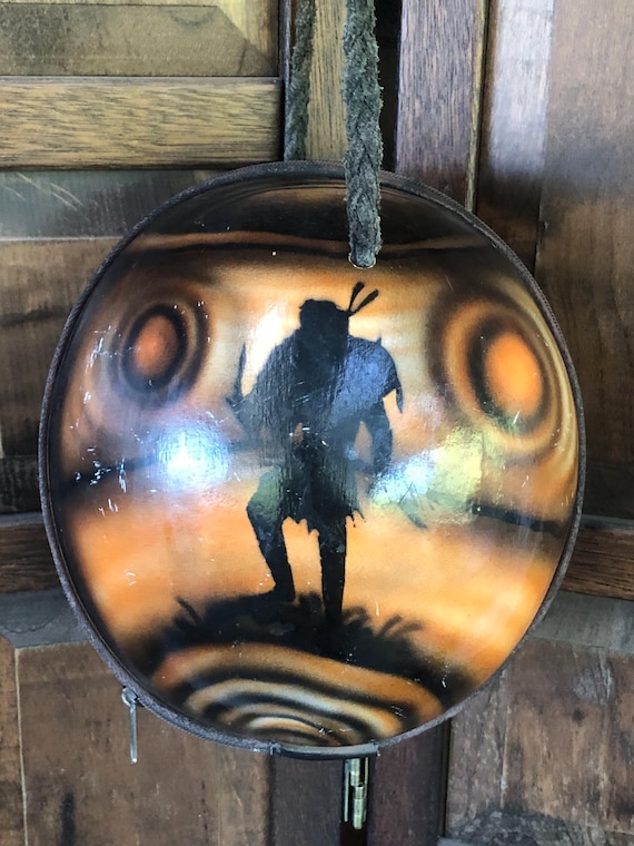 Coconut Shell Crossbody Bag Strap Purse VTG 1960s… - image 1