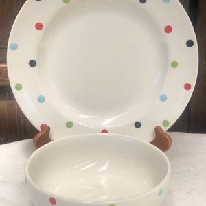 Spode "Baking Days White" Collection Dinner Plate and Soup/Cereal Bowl EUC