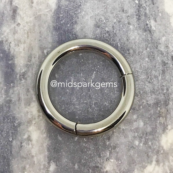 8G of 10G, 6G, 7G, 5G ASTM F136 Titanium scharnierende segmentringklikker - Kies uw kleur - Septum Ring Hoop Ear Weights - 10 of 8 Gauge