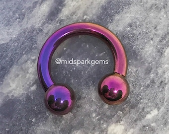 SYNTHWAVE Gradient (12G, 10G, 8G, 7G) - Bigger Gauge Horseshoe Circular Barbell Internally Threaded ASTM F136 Titanium, Stretch Septum Ring