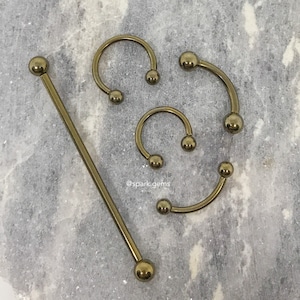 BRONZE Internally Threaded ASTM F136 Titanium Barbell Curved Industrial Circular Horseshoe 14G 16G - Septum Rook Daith Conch Eyebrow Bridge