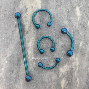 TEAL Internes Gewinde ASTM F136 Titanium Barbell Curved Industrial Circular Hufeisen 14G 16G für Septum Rook Daith Eyebrow Bridge Labret