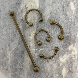 ANTIQUE COPPER Internally Threaded ASTM F136 Titanium Barbell Curved Industrial Circular Horseshoe 14G 16G Septum Rook Daith Eyebrow Bridge