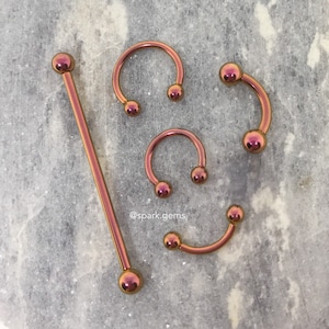 PINK Innengewinde ASTM F136 Titanium Barbell Curved Industrial Circular Hufeisen 14G 16G - Septum Helix Daith Augenbrauen Brücke Labret