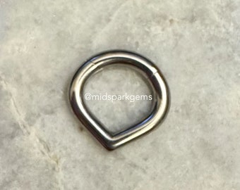 10G, 12G, 14G, 16G Titanium V-Shaped Teardrop Hinged Segment Ring Clicker, ASTM F136, Choose Your Anodized Color - Septum Ring