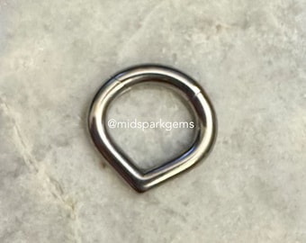 8G, 10G, 12G, 14G, 16G Titanium V-Shaped Teardrop Hinged Segment Ring Clicker, ASTM F136, Choose Your Anodized Color - Septum Ring