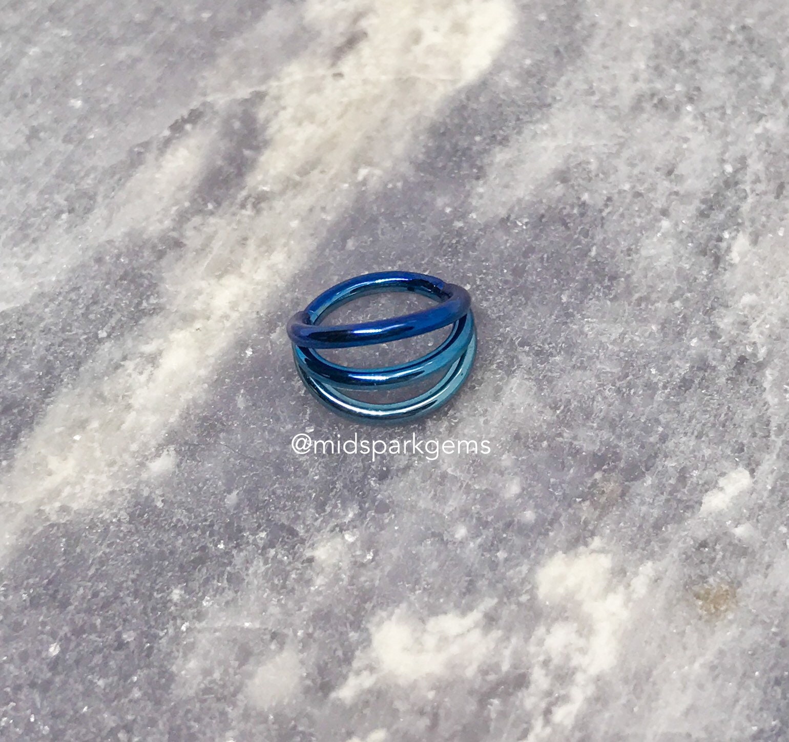 ARCTIC BLUE Triple Stack Fan Hinged Segment Ring Clicker | Etsy