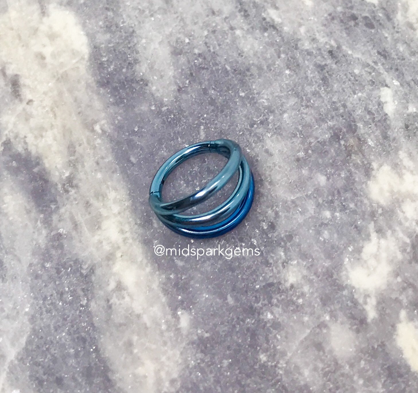 ARCTIC BLUE Triple Stack Fan Hinged Segment Ring Clicker | Etsy