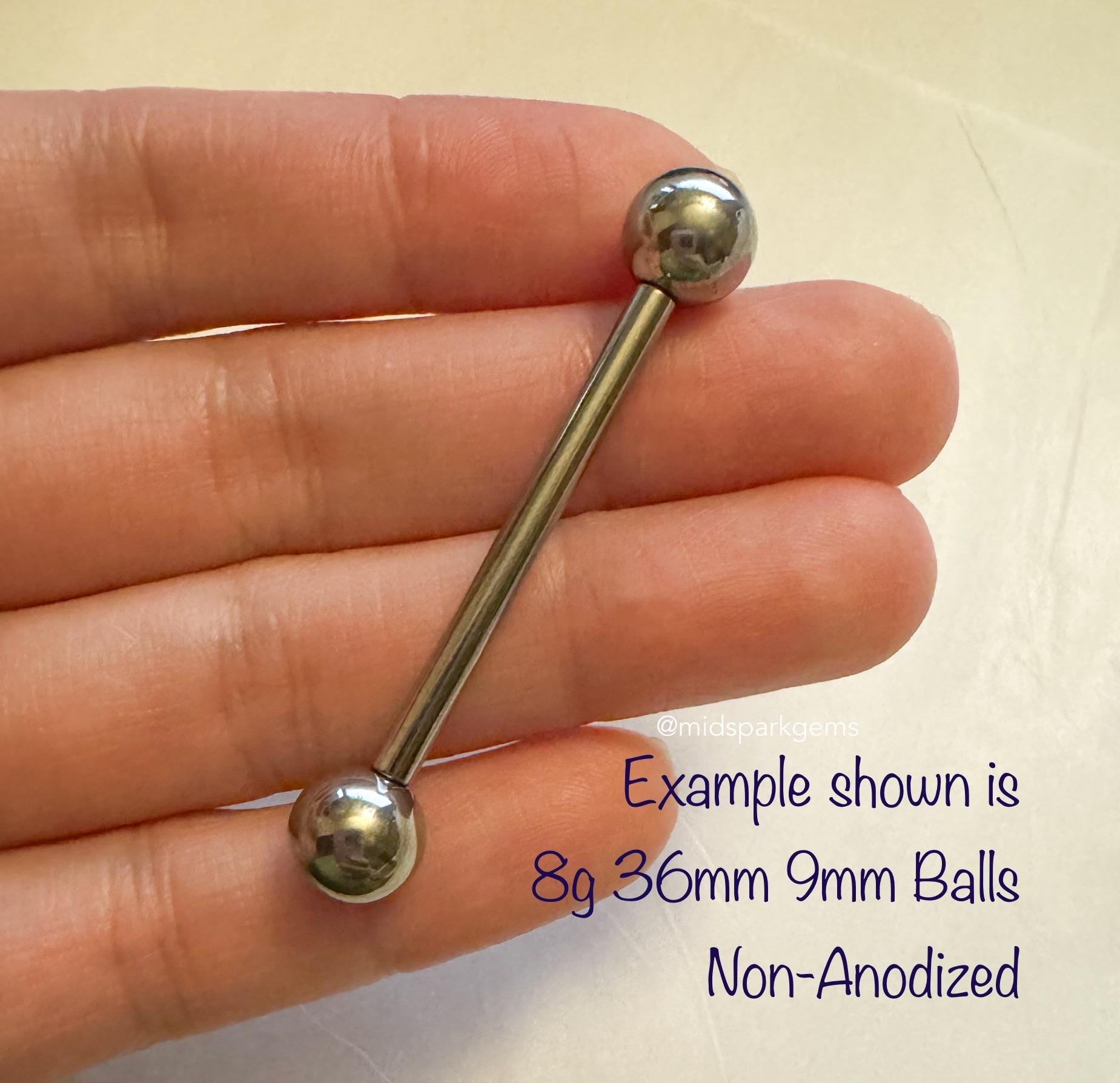 Regenboog Tong Bar Rechte Barbell Piercing Ring Geanodiseerd 316L