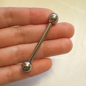 8G (3.0mm) Titanium Straight Barbell - Internally Threaded ASTM F136 - 10mm to 40mm, Choose Your Anodized Color and Ball Size