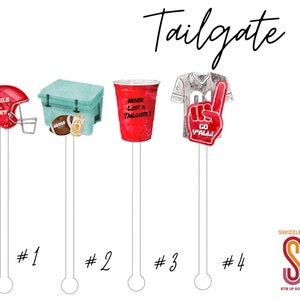 Tailgate - 4 piece Assorted Set - Cocktail Stirrer - Drink Stir Sticks - Swizzle Sticks