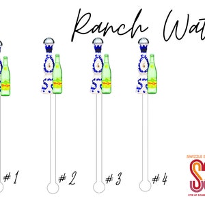 Ranch Water Stir Sticks -  - 4 piece Assorted Set - Cocktail Stirrer - Drink Stir Sticks - Swizzle Sticks