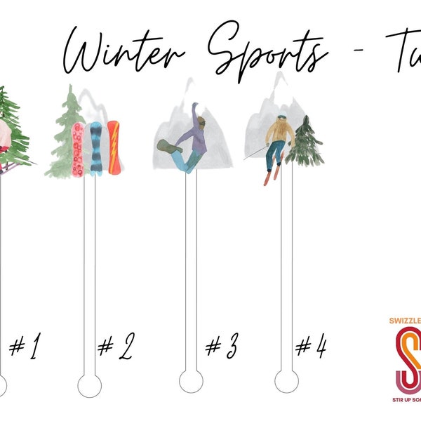 Winter Sports Two Stir Sticks