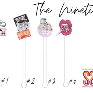 The Nineties - 90&#39;s Throwback  - Drink Stir Sticks - Swizzle Sticks