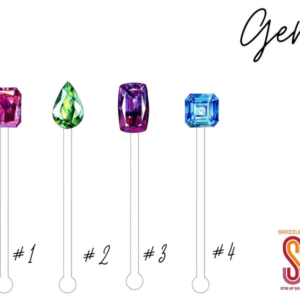 Gems Swizzle Stir Sticks