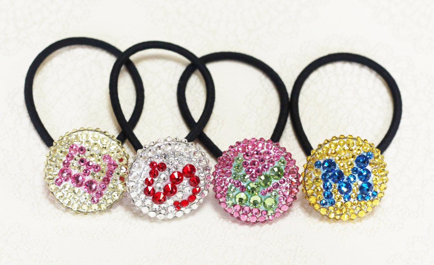 4pcs Ladies' Colorful Mesh, Crystal, Cube, Ball Style Hair Ties For Daily  Hairstyling