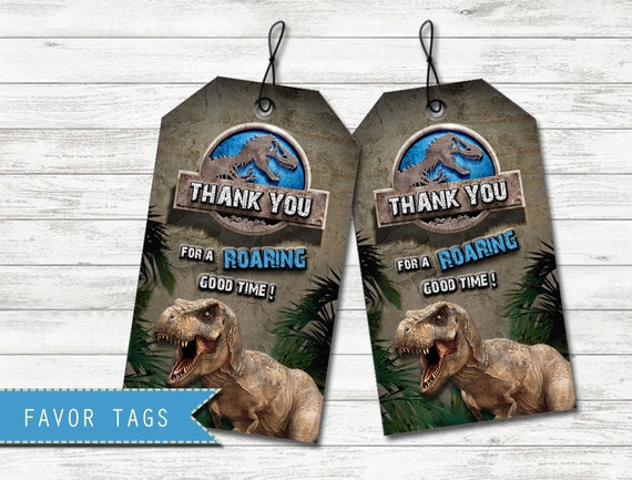 Jurassic World Favor Tags Jurassic World Party Jurassic | Etsy