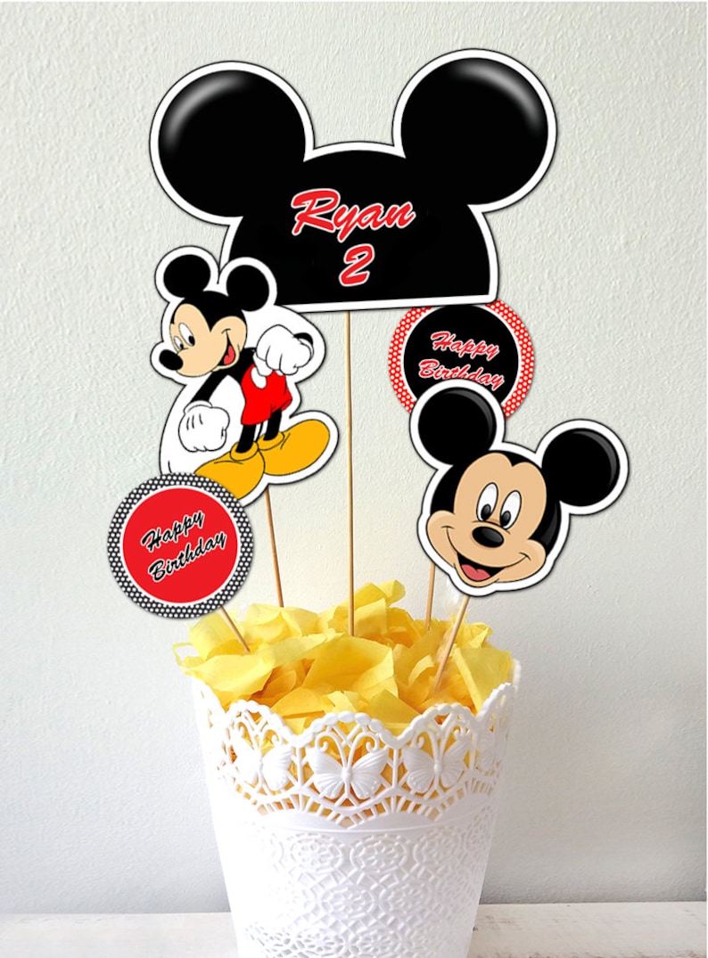 Mickey Mouse Cake Toppers Mickey Mouse Printable Centerpiece Mickey Mouse Centerpiece
