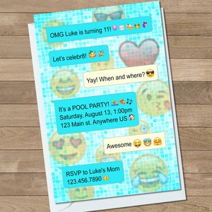 Emoji Invitation Invitation Anniversaire Emoji Invitation Etsy Emoji Invitation Invitation Anniversaire Emoji Invitation Etsy