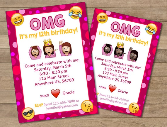 Emoji Invitation Invitation Anniversaire Emoji Invitation Etsy Emoji Invitation Invitation Anniversaire Emoji Invitation Etsy