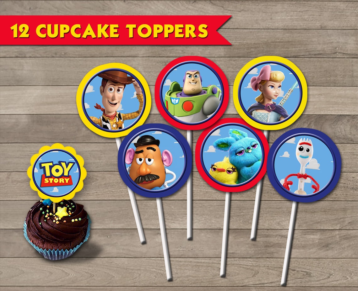 Toy Story 4 Printable Cupcake Toppers Toy Story Party Toy Etsy