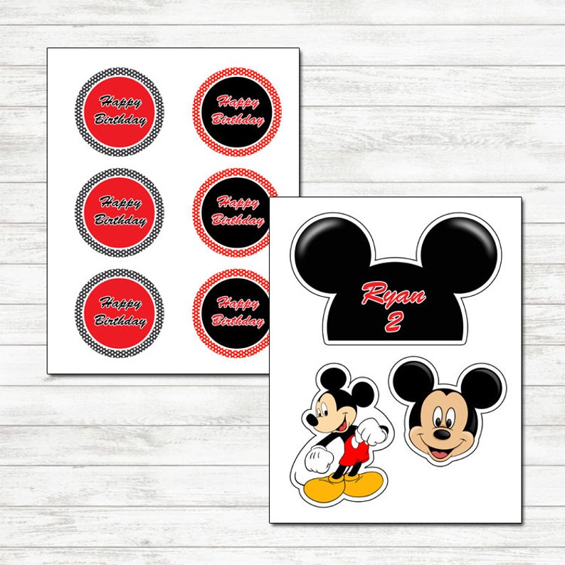 Mickey Mouse Cake Toppers Mickey Mouse Printable Centerpiece Mickey Mouse Centerpiece