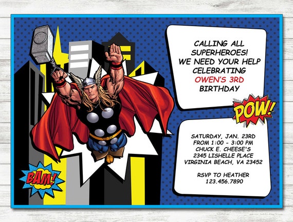 Invitation De Thor Thor Party Invitation Anniversaire A Etsy Invitation De Thor Thor Party Invitation Anniversaire A Etsy