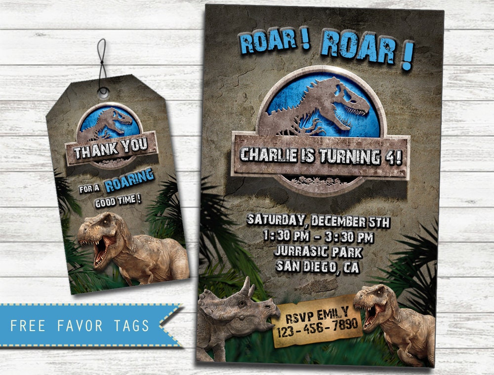 Jurassic World Invitation Jurassic World Printable Birthday - Etsy