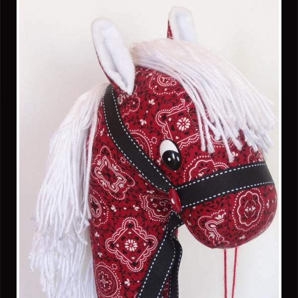 Stick Horse / Hobby Horse . Little Cowboy , Bandanna Print. Handmade & Ready to Ship . Birthday Gift ! Ages 3-6 !