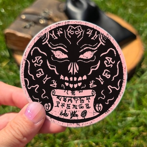 Warlock Dungeon Party Sticker - Chaotic Character Class Emblem - 3&quot; Vinyl Waterproof Sticker - Laptop Waterbottle Dishwasher Safe