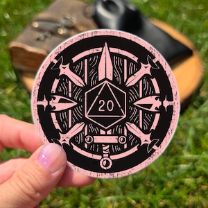 Fighter Dungeon Party Sticker - Warrior Character Class Emblem - 3&quot; Vinyl Waterproof Sticker - Laptop Waterbottle Dishwasher Safe