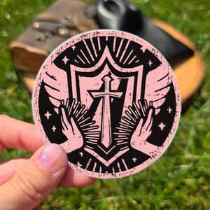 Paladin Dungeon Party Sticker - Healer Character Class Emblem - 3&quot; Vinyl Waterproof Sticker - Laptop Waterbottle Dishwasher Safe