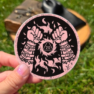 Barbarian Dungeon Party Sticker - Brute Character Class Emblem - 3&quot; Vinyl Waterproof Sticker - Laptop Waterbottle Dishwasher Safe