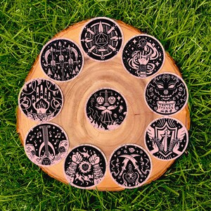 Dungeon Party Full Sticker Set - 10 DND Character Class Emblem Stickers - 3&quot; Waterproof Vinyl Stickers - Laptop Waterbottle Dishwasher Safe