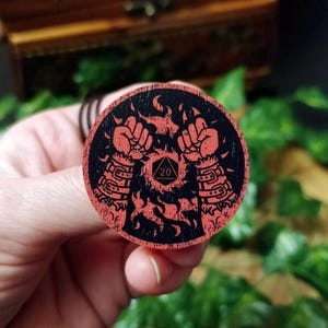 Barbarian Wood Pin - DND Player Class Badge