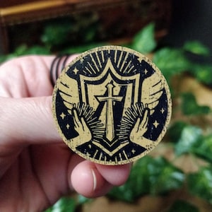 Paladin Wood Pin - Dungeons and Dragons Player Class Badge