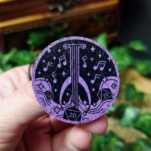 Bard Wood Pin - DND Player Class Badge