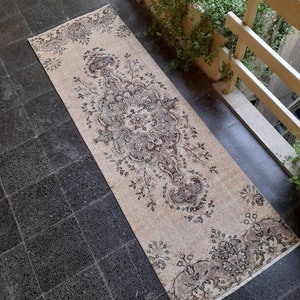 Runner Rug,Turkish Runner Rug,2.4x7.4ft FREE SHIPPING Purple Runner Rug,Oushak Rug,Vintage Rug,Hallway Rug,Turkish Rug,Rug